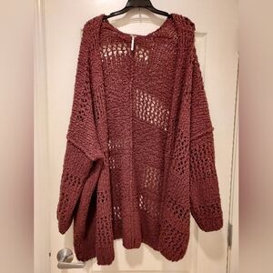 Free People Wide Knit Slouchy Sweater Cardigan